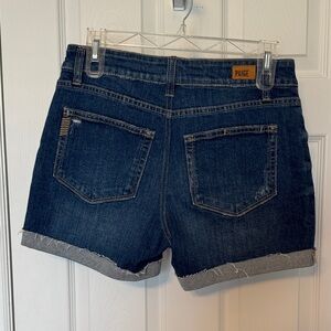 PAIGE Indigo Blue Rolled-Hem Denim Shorts